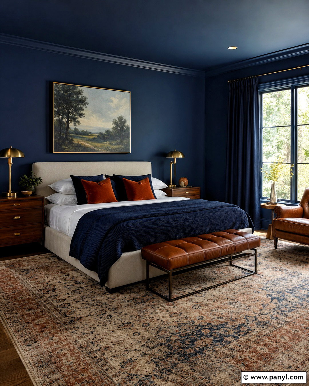 Navy Blue Bedroom - 20 dark and moody bedroom ideas