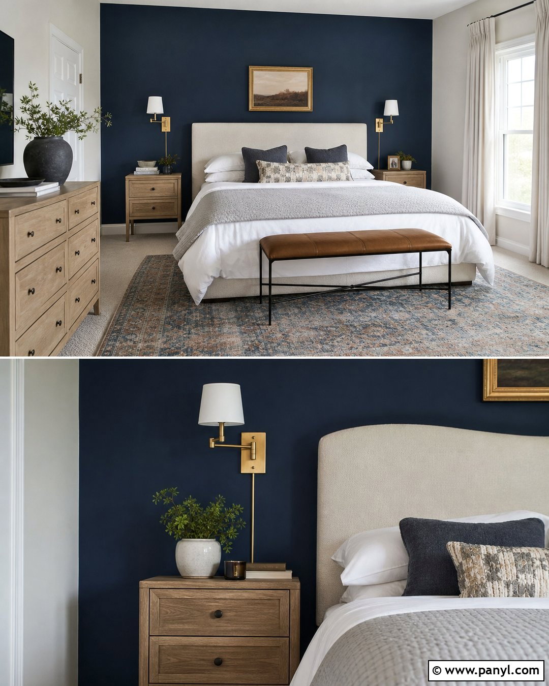 Navy Blue Bedroom Accent Wall - 30 dark accent walls