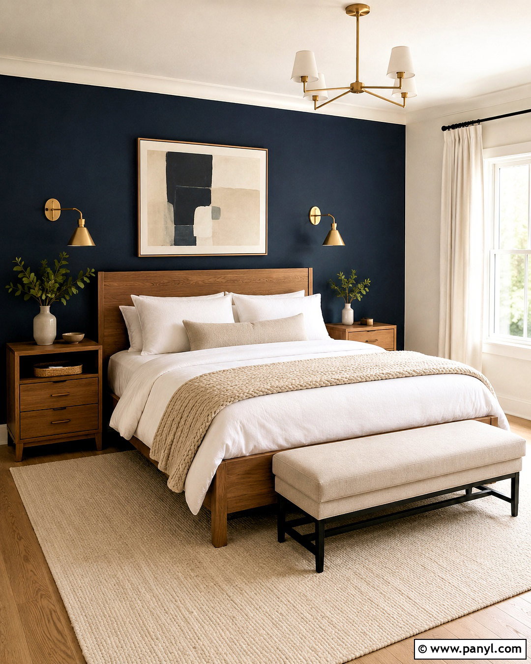 Navy Blue Bedroom Accent Wall - 20 blue wall room ideas bedrooms