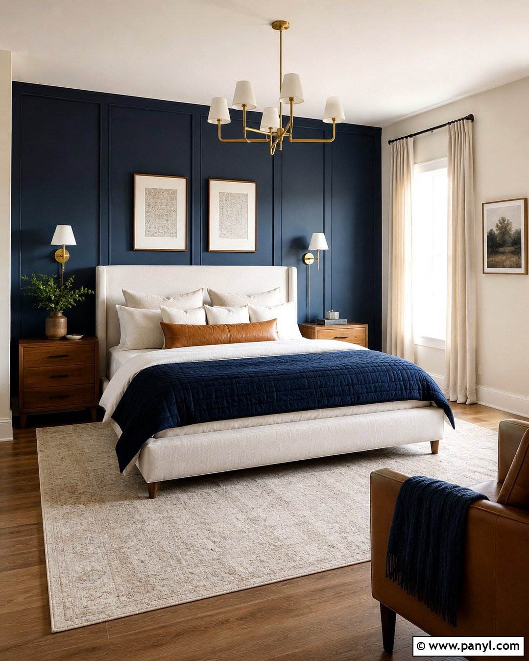 Navy Blue Bedroom Wall With Cream Bedding - 20 Navy Blue And Cream Walls