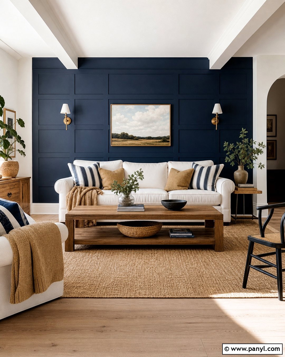 Navy Blue Board And Batten Accent Wall - 35 navy blue accent wall living room ideas