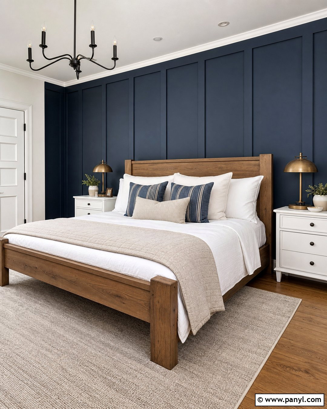 Navy Blue Board And Batten Accent Wall - 25 Accent Wall Navy Blue Ideas