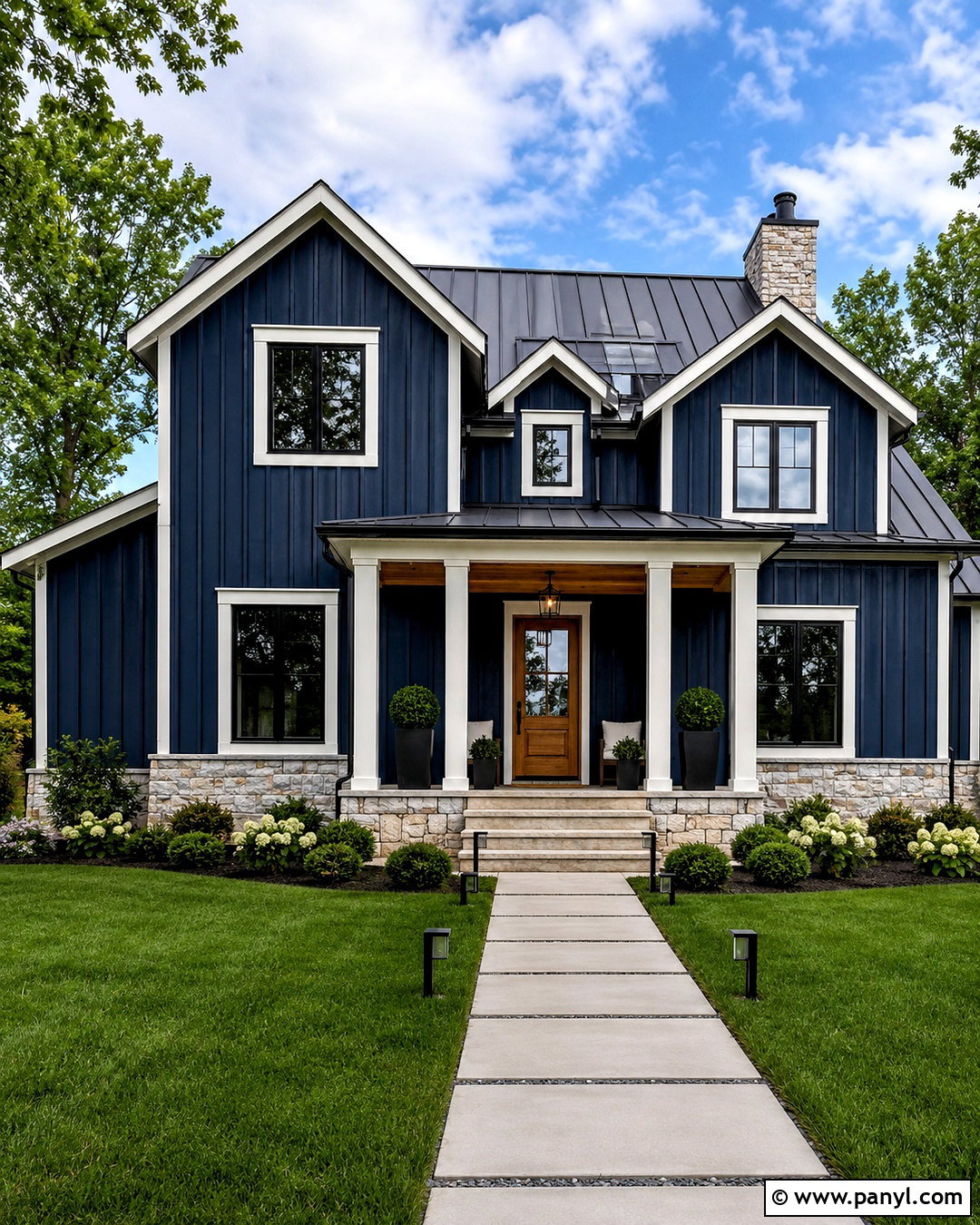 Navy Blue Board And Batten Exterior - 20 navy blue exterior house colors