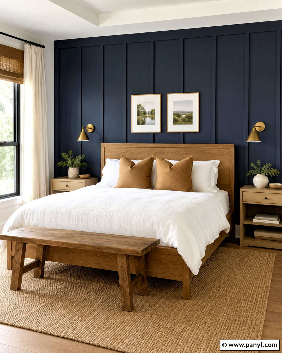 Navy Blue Board And Batten Wall - 20 navy blue wall decor ideas