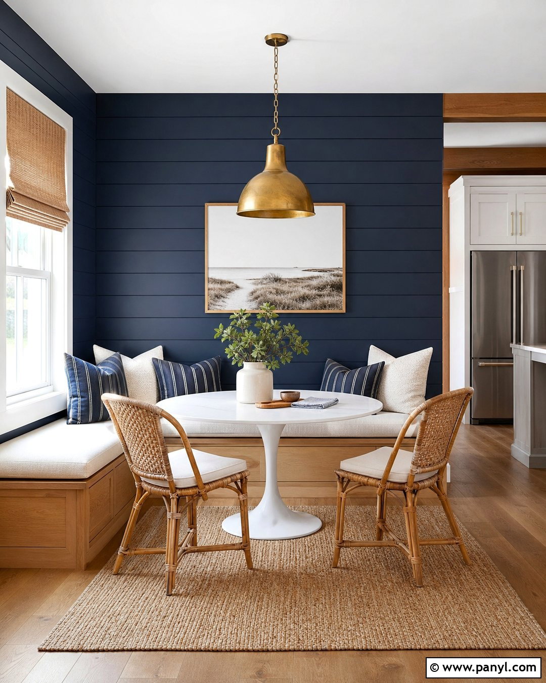 Navy Blue Breakfast Nook Accent Wall - 25 Accent Wall Navy Blue Ideas