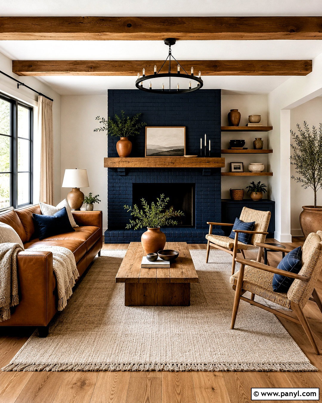 Navy Blue Brick Fireplace - 20 navy blue fireplace ideas
