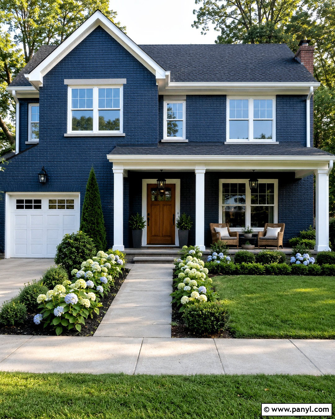 Navy Blue Brick House Exterior - 20 blue brick wall ideas