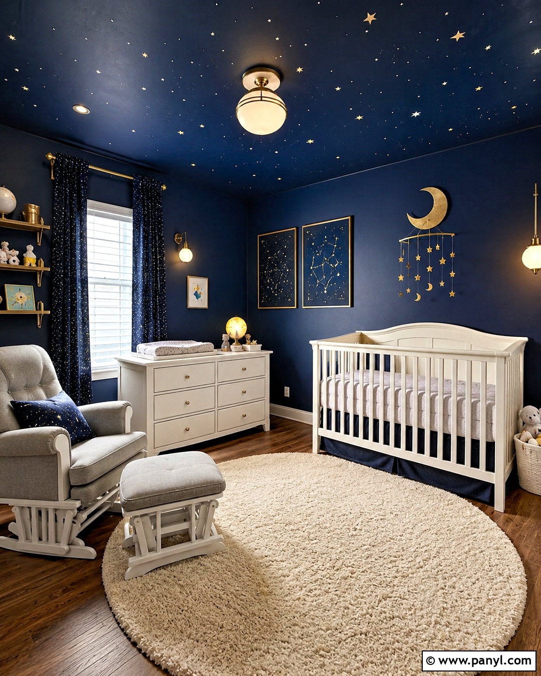 Navy Blue Celestial Nursery - 20 dark baby nursery ideas