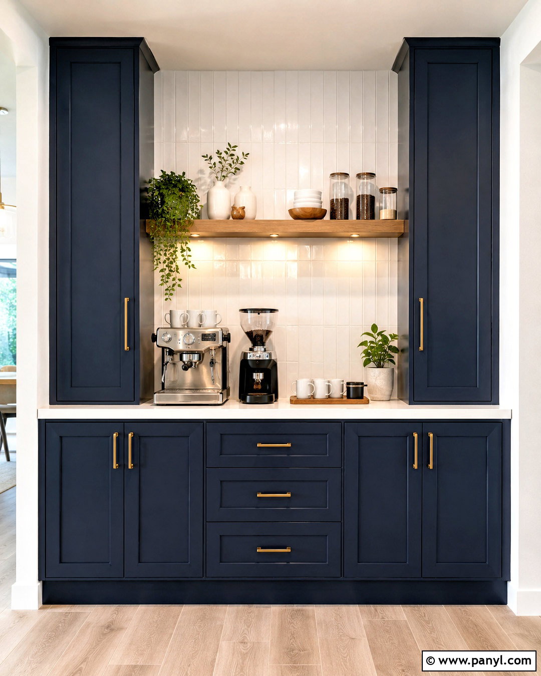 Navy Blue Coffee Bar - 20 modern coffee bar ideas