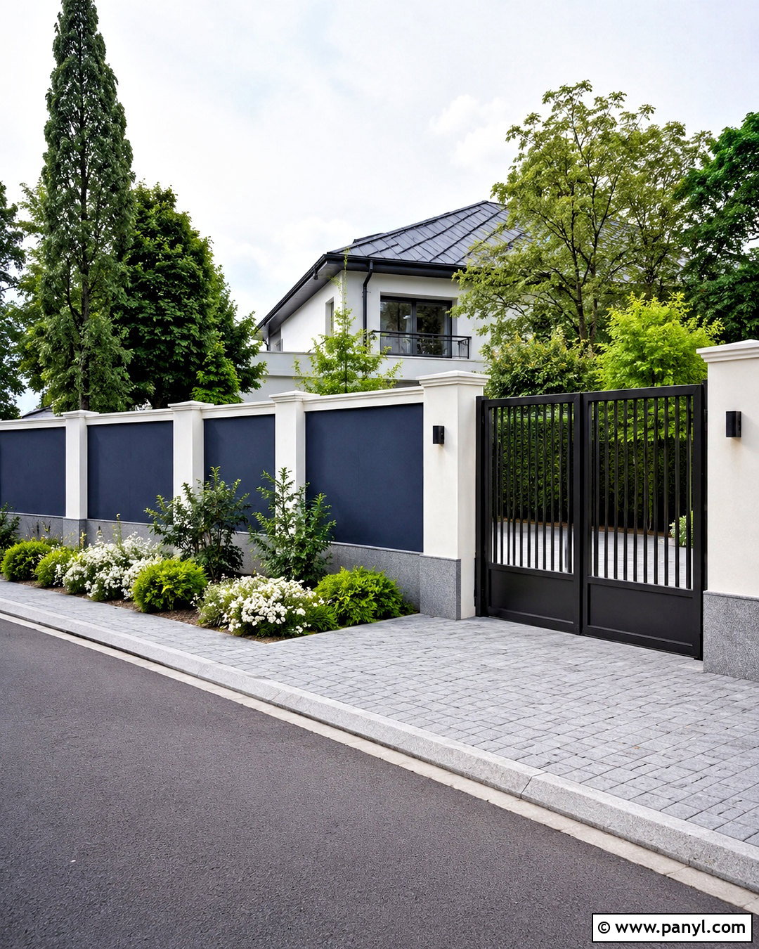 Navy Blue Compound Wall - 20 compound wall painting ideas
