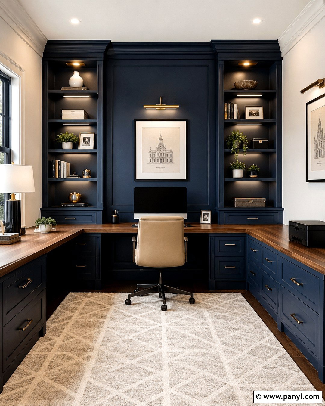 Navy Blue Computer Room - 20 Computer Room Wall Color Ideas