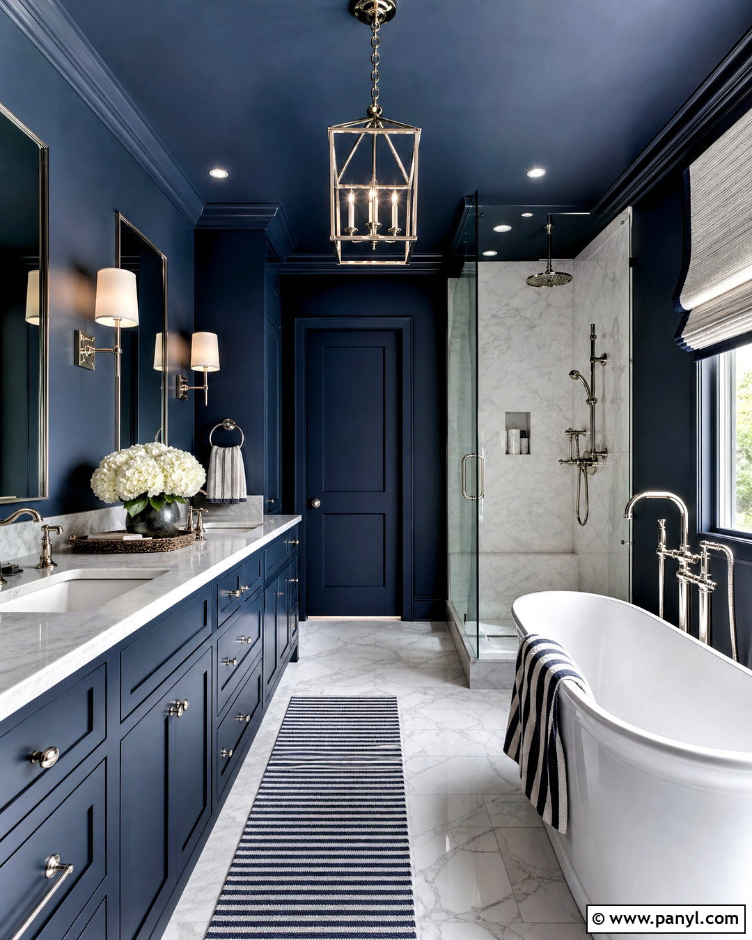 Navy Blue Dark Bathroom - 20 dark bathroom design ideas