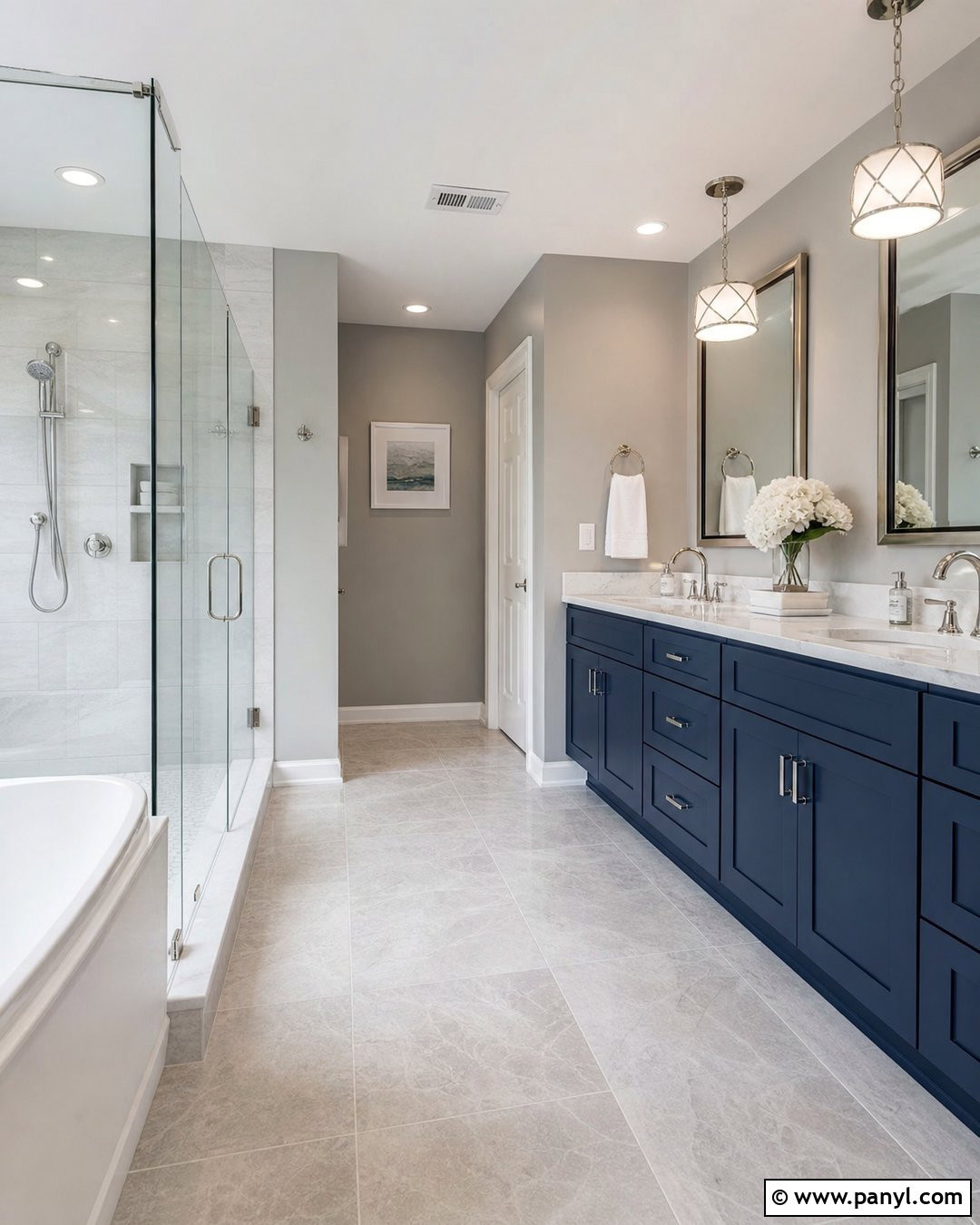 Navy Blue Double Vanity With Gray Walls - 20 Navy Blue Bathroom Vanity Gray Walls