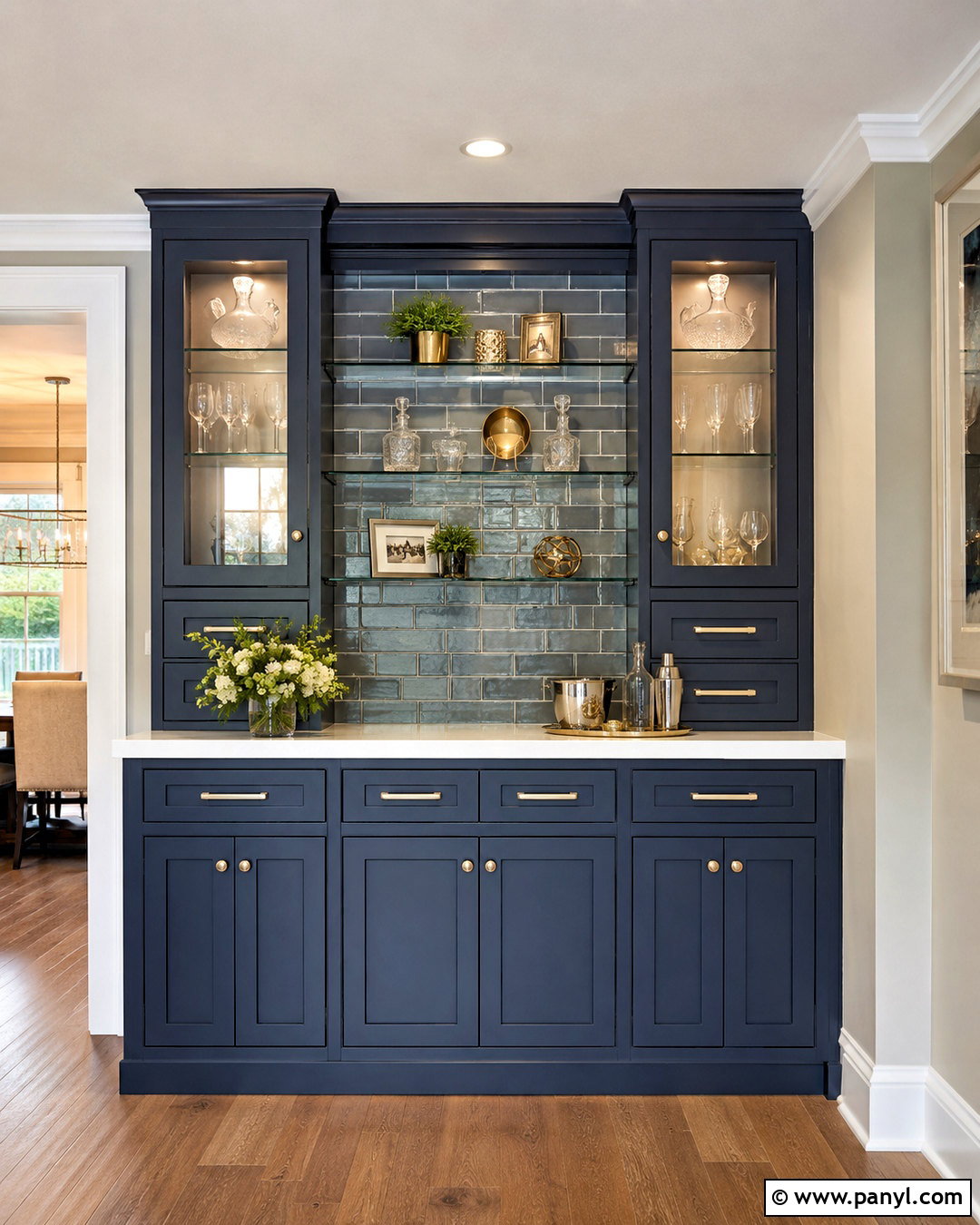Navy Blue Dry Bar Wall - 20 dry bar wall ideas