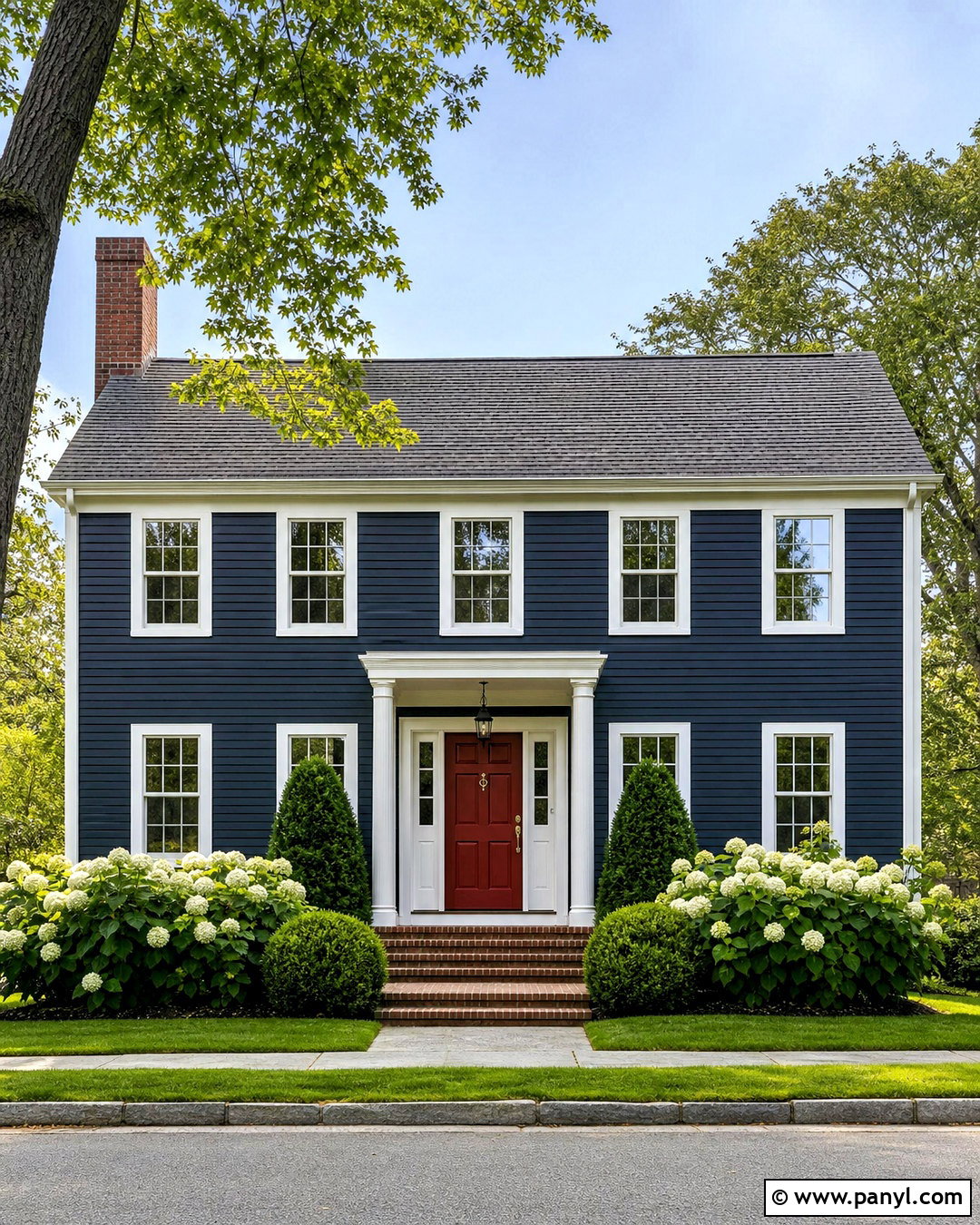 Navy Blue Exterior Walls With White Trim - 20 exterior wall painting ideas