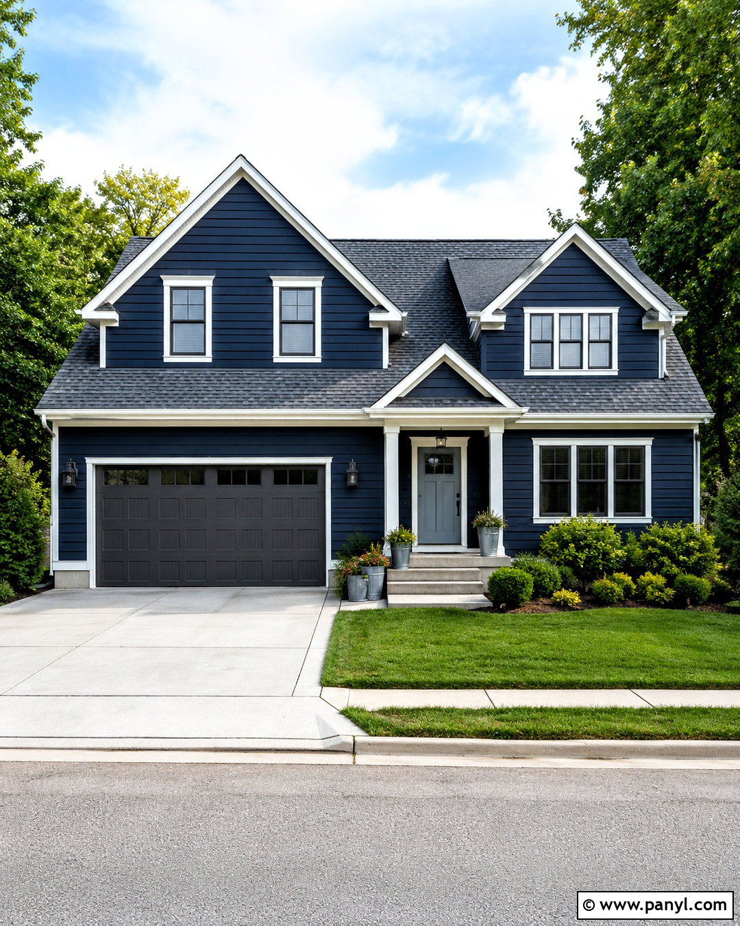 Navy Blue Exterior With Gray Roof - 20 navy blue exterior house colors