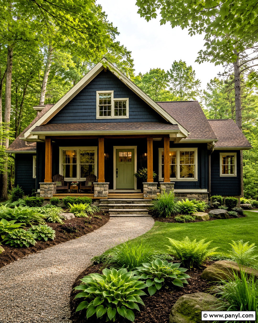 Navy Blue Exterior With Sage Green Door - 20 navy blue exterior house colors