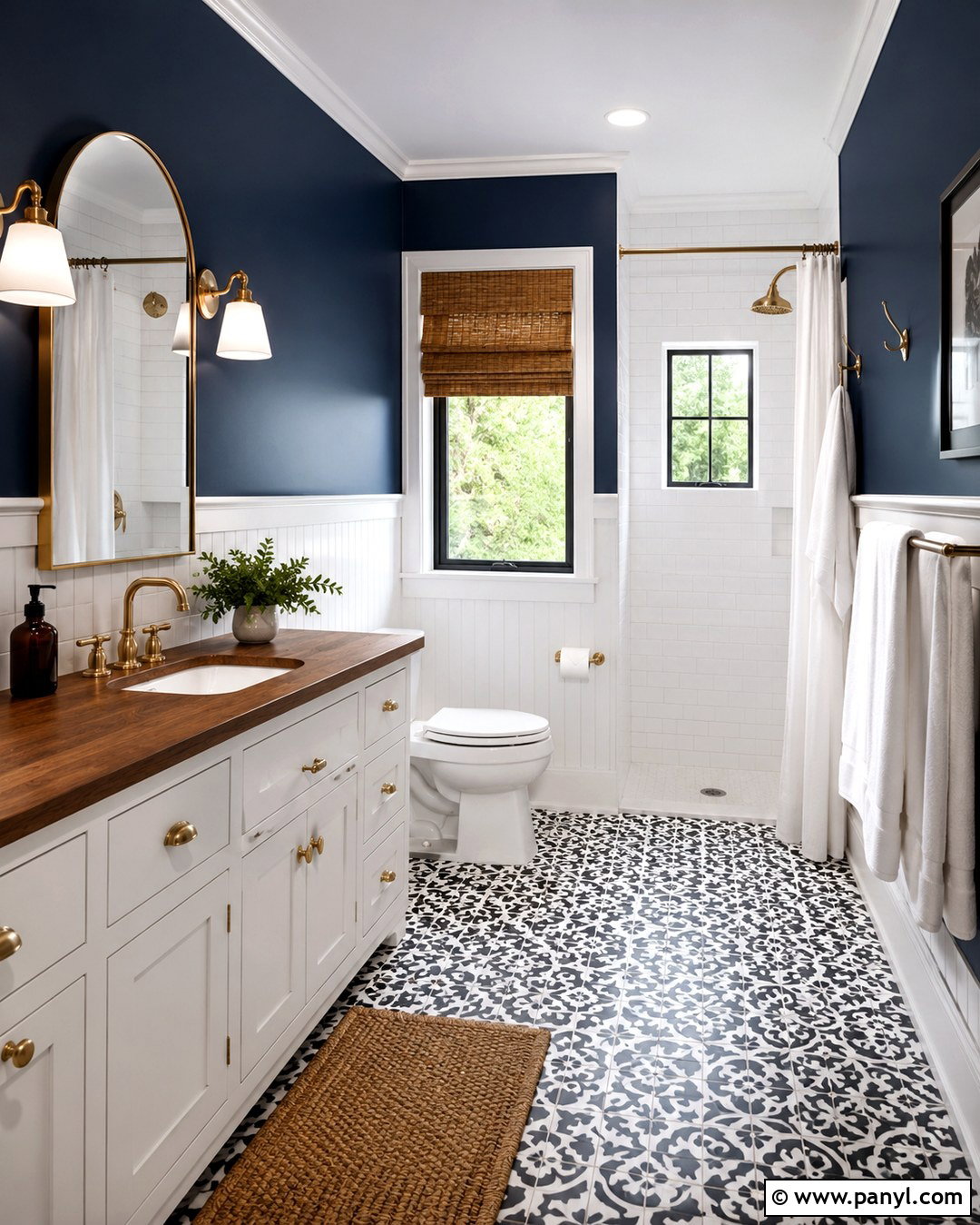 Navy Blue Farmhouse Bathroom - 20 Farmhouse Bathroom Paint Colors Wall Ideas