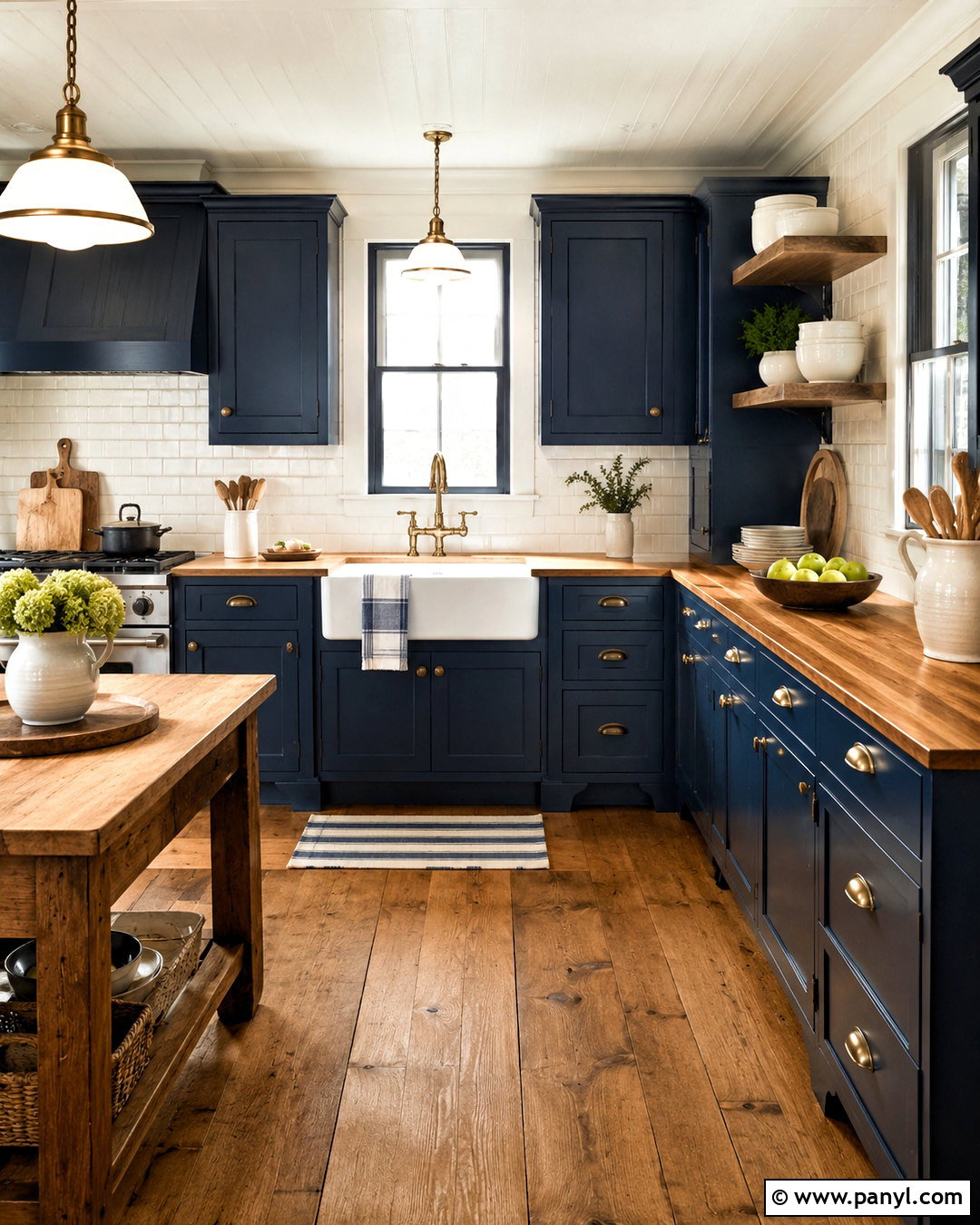 Navy Blue Farmhouse Kitchen - 20 navy blue kitchen decor ideas