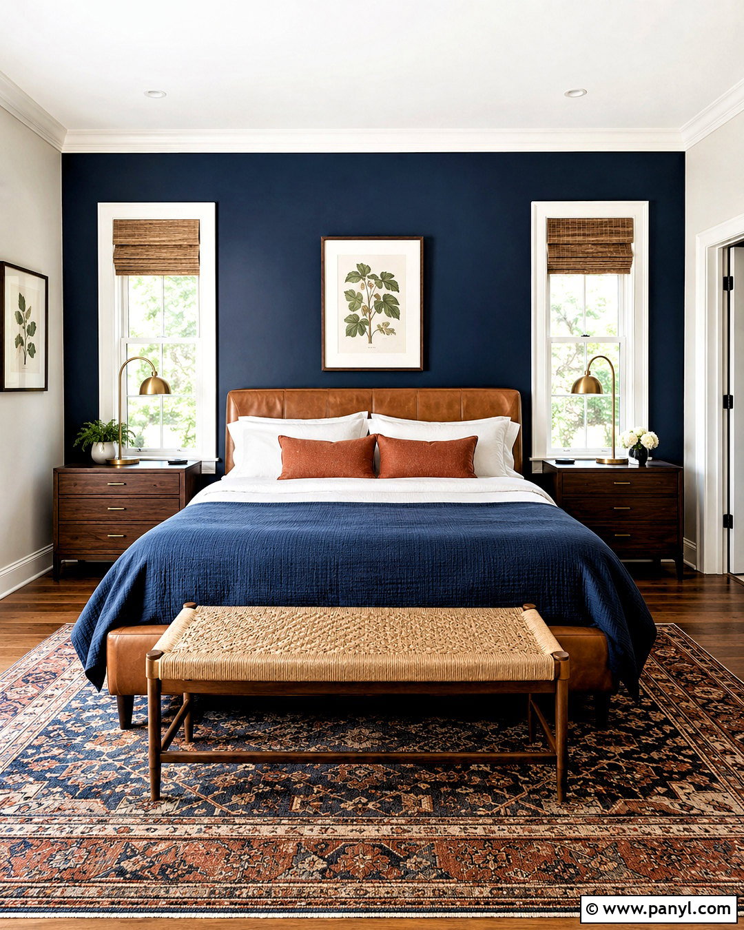 Navy Blue Feature Wall Bedroom - 20 dark feature wall bedroom ideas