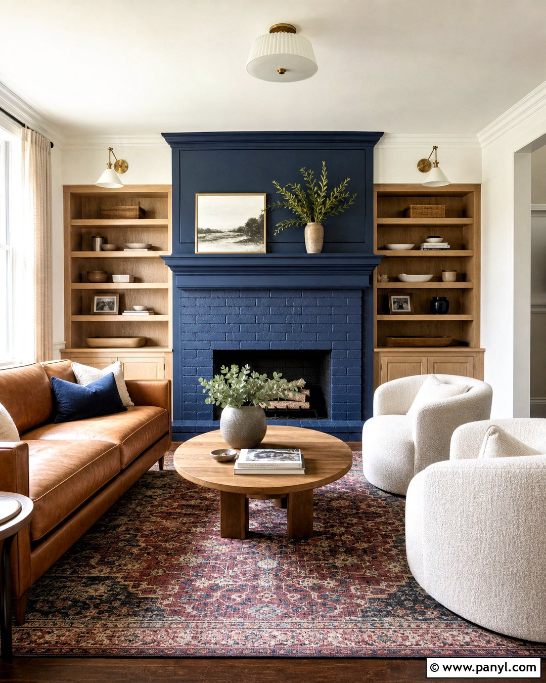 Navy Blue Fireplace - 20 fireplace painting ideas