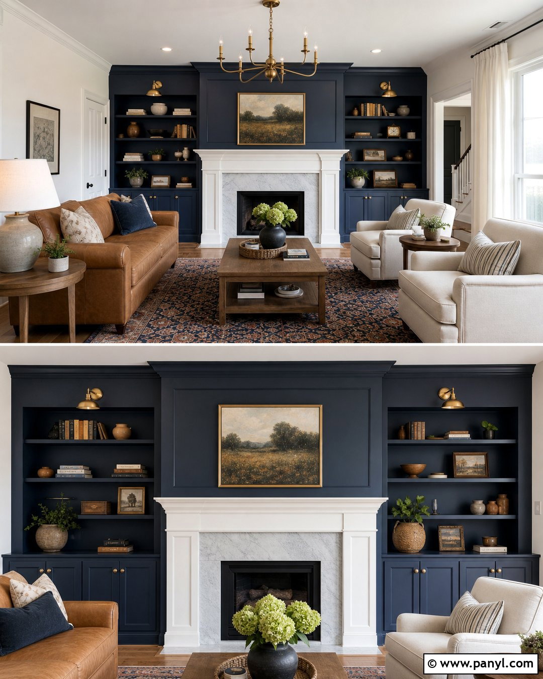 Navy Blue Fireplace Accent Wall - 35 Fireplace Accent Wall Color Ideas