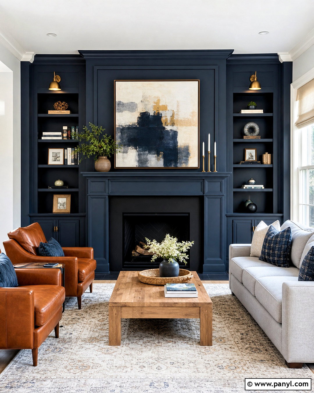 Navy Blue Fireplace Living Room Wall - 20 wall design ideas living room paint ideas