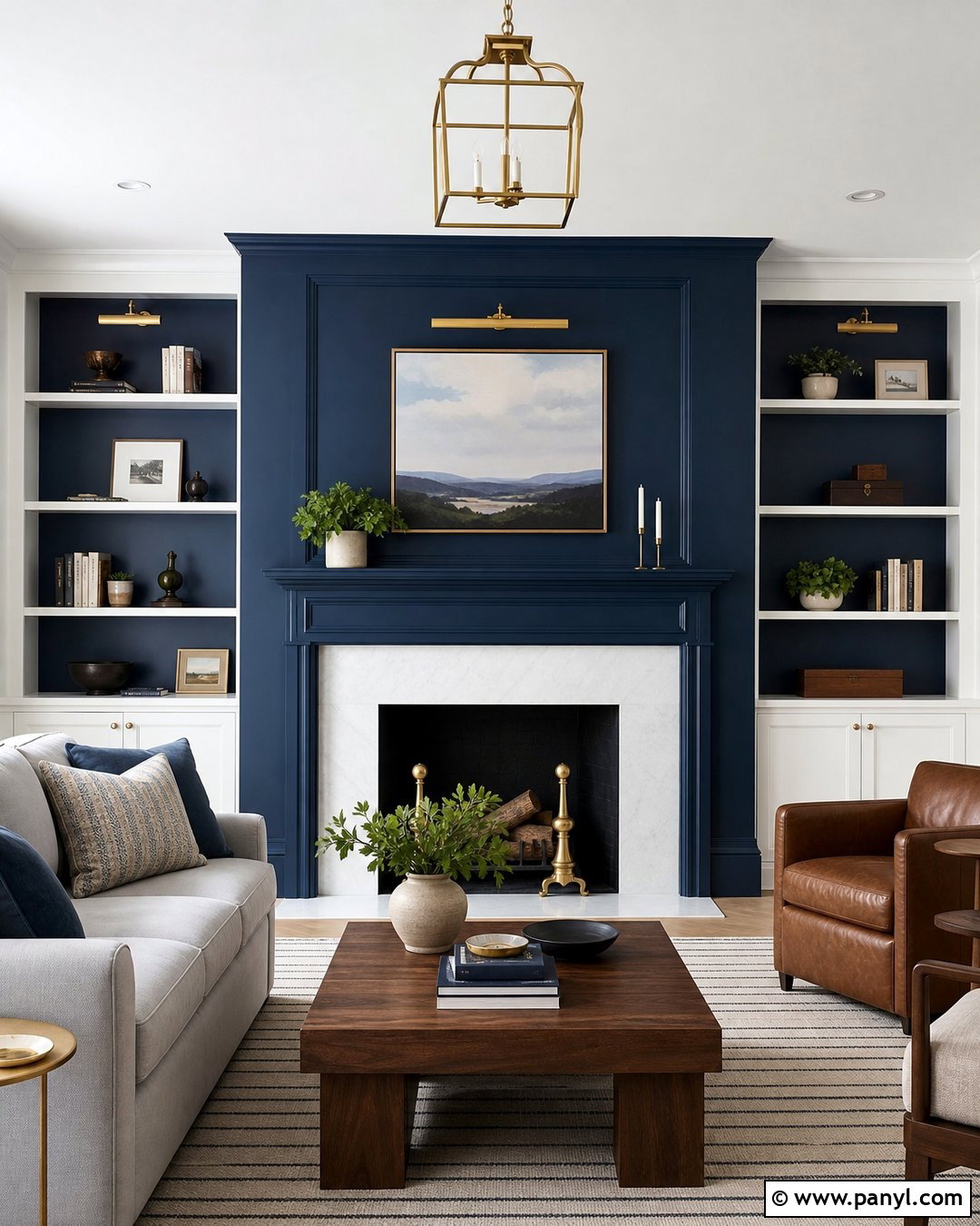 Navy Blue Fireplace Wall - 25 Fireplace Wall Paint Ideas