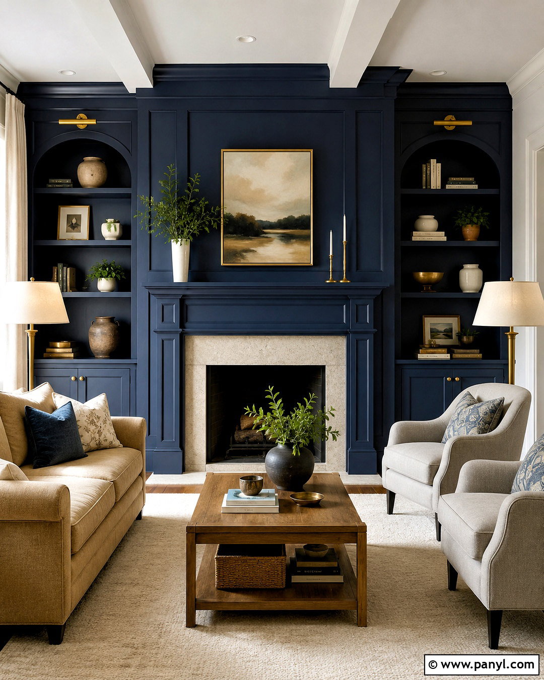 Navy Blue Fireplace Wall - 20 navy blue interior design ideas