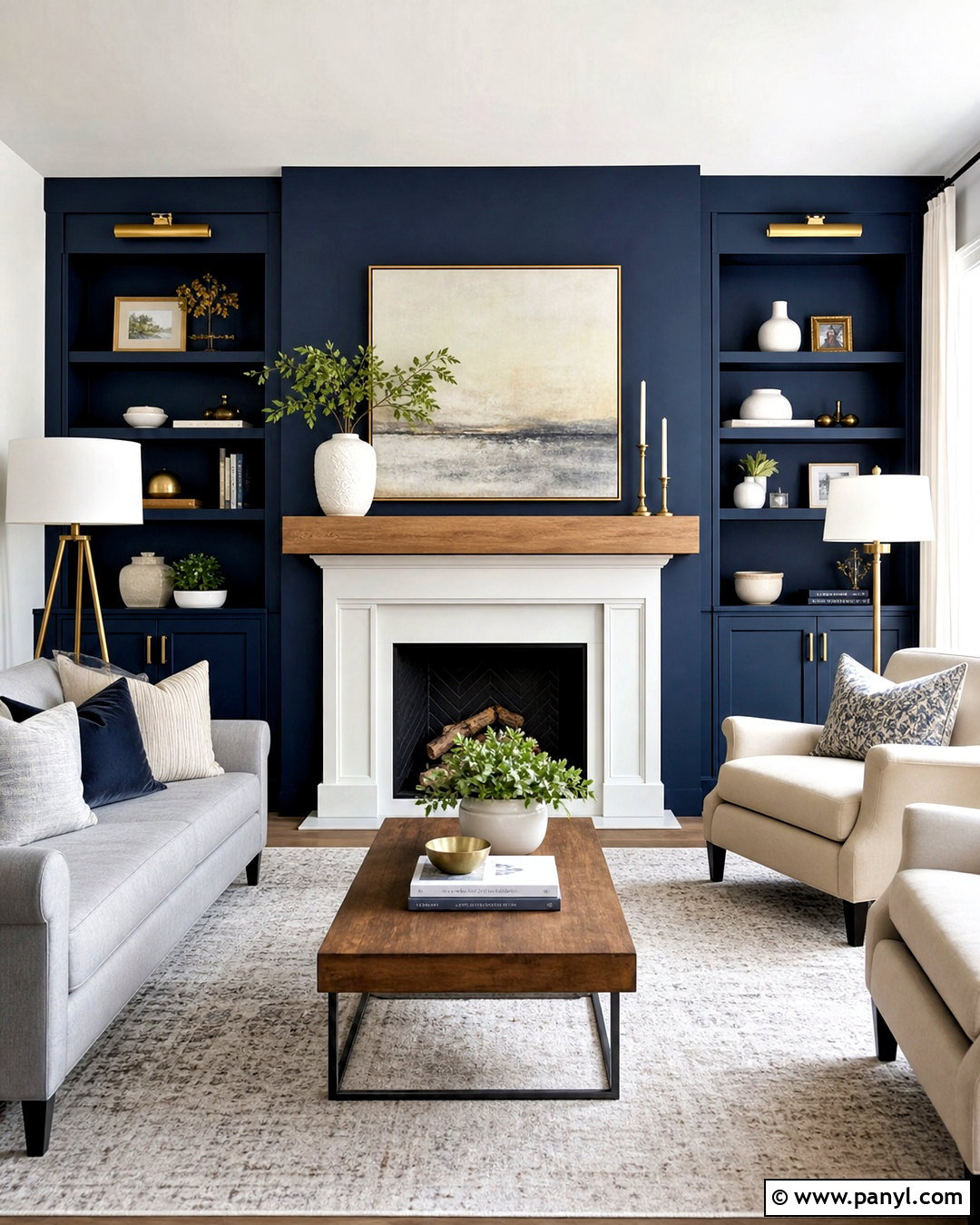 Navy Blue Fireplace Wall - 20 navy blue wall paint ideas