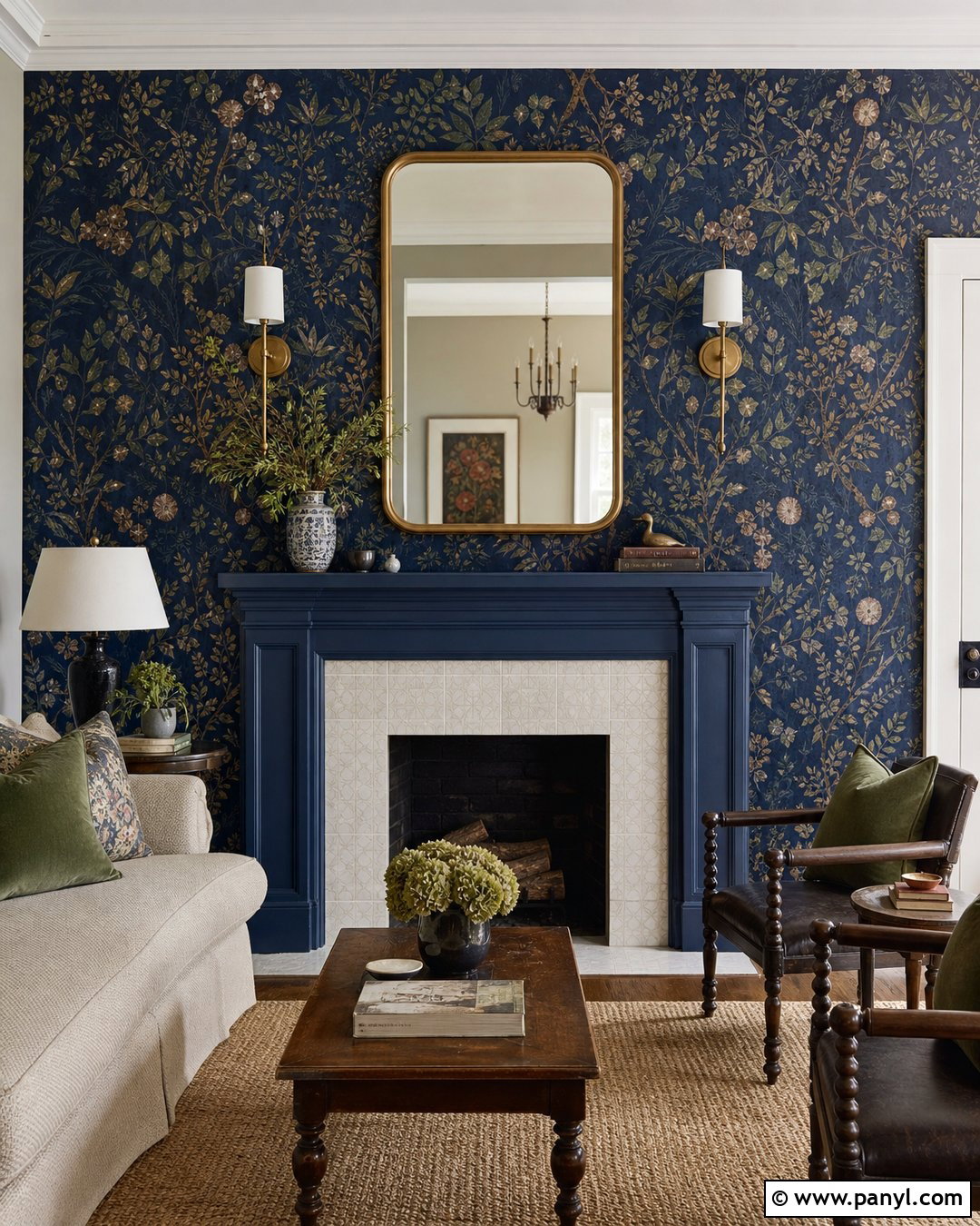 25 Navy Blue Fireplace Wall Ideas for a Striking Focal Point