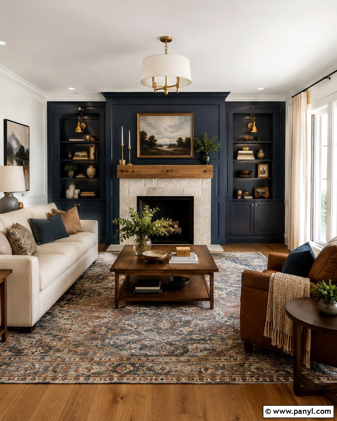 Navy Blue Fireplace Wall - 20 Accent Color On Fireplace Wall Ideas