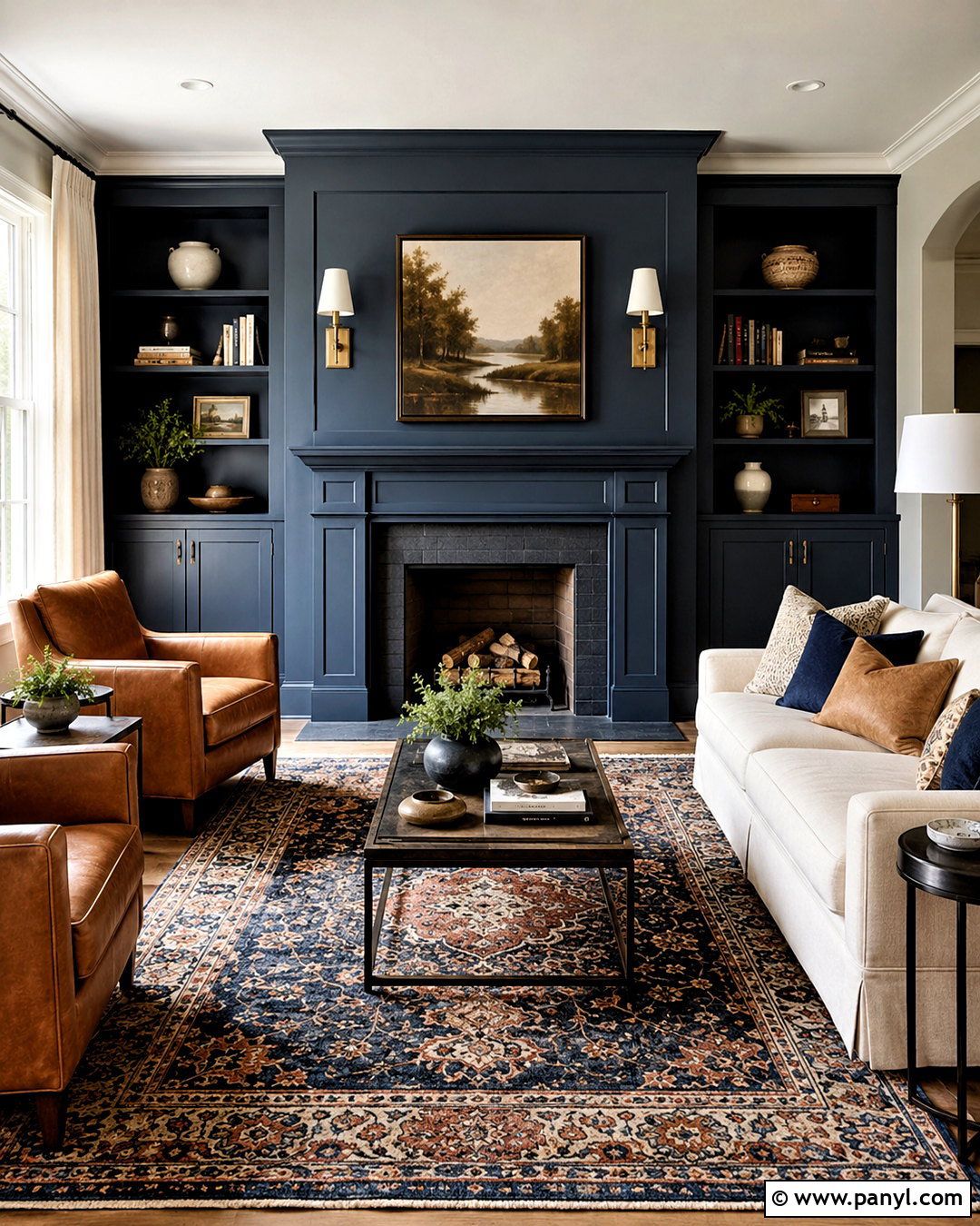 Navy Blue Fireplace With Gray Walls - 20 What Color Fireplace With Gray Walls