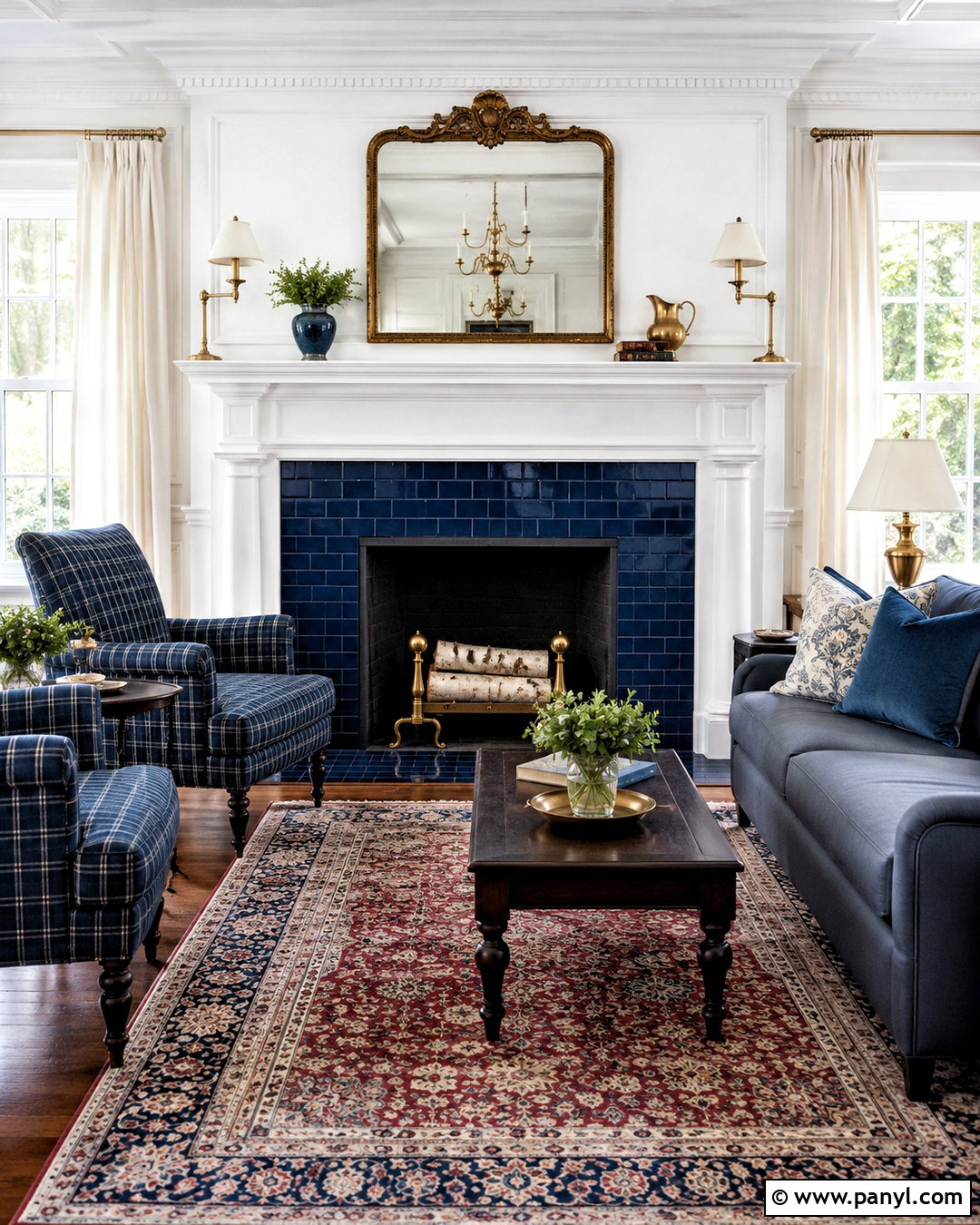 Navy Blue Fireplace With White Mantel - 20 navy blue fireplace ideas