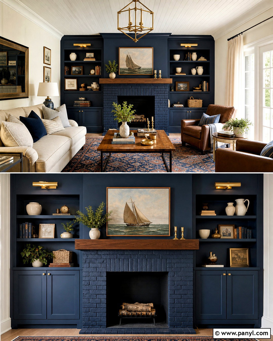 Navy Blue Fireplace - 20 fireplace color ideas