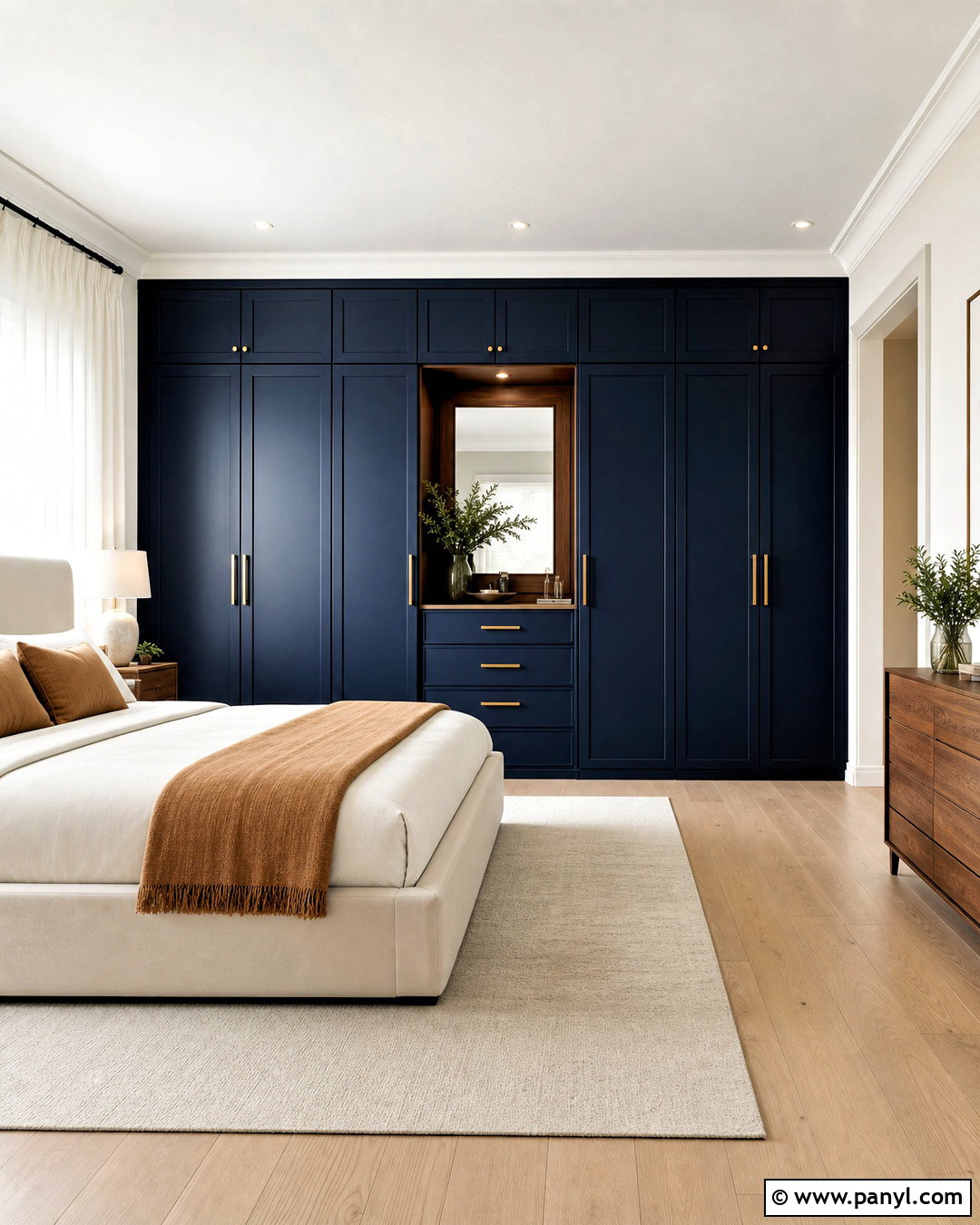 Navy Blue Full Wall Wardrobe - 20 full wall wardrobe ideas