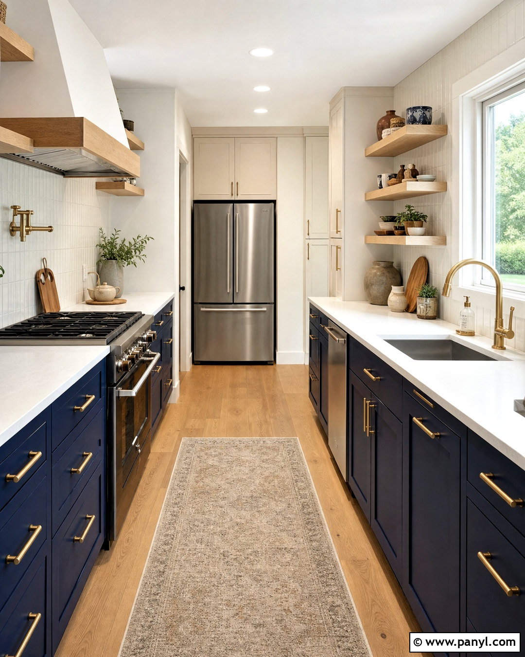 Navy Blue Galley Kitchen - 20 navy blue kitchen ideas
