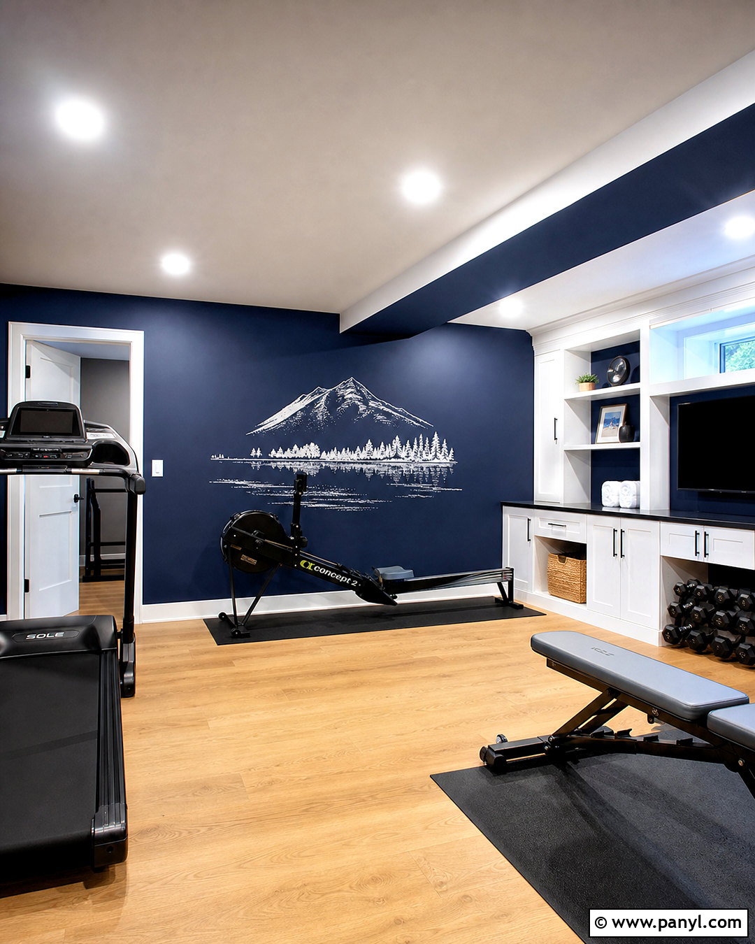 Navy Blue Gym Accent Wall - 20 gym wall painting ideas