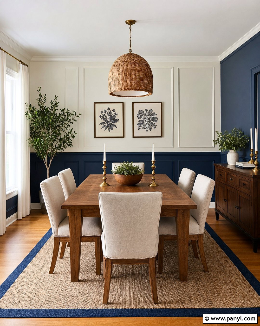 Navy Blue Half Wall Paneling - 25 Accent Wall Navy Blue Ideas