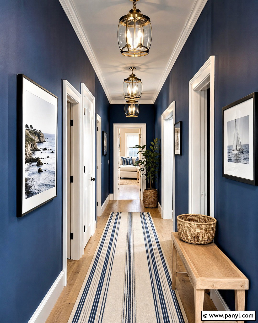 Navy Blue Hallway - 20 moody hallway ideas