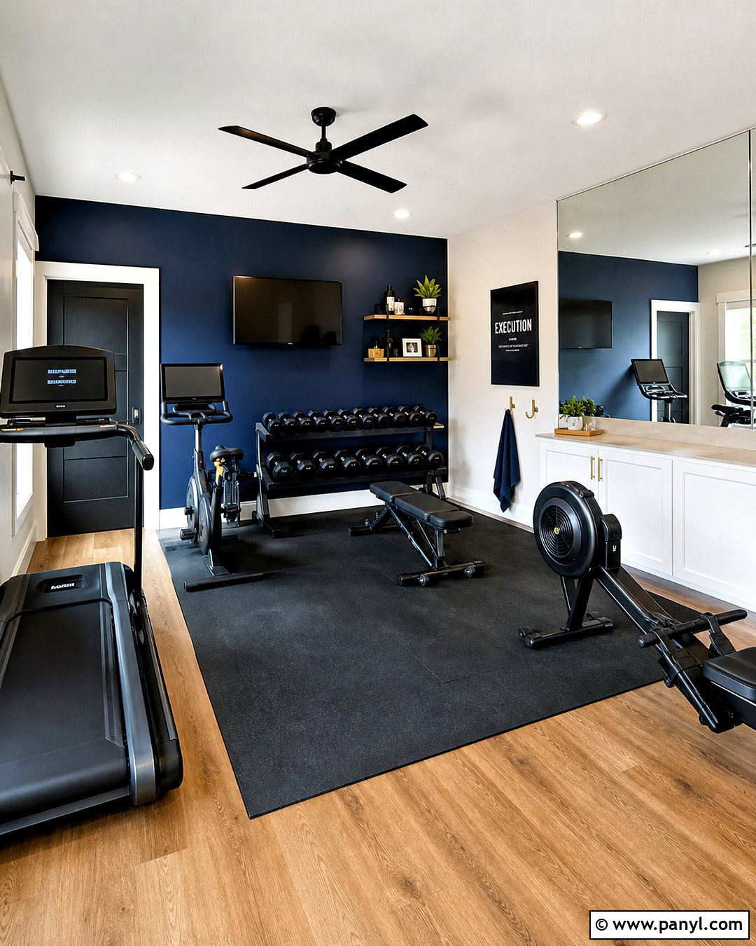 Navy Blue Home Gym - 20 home gym colors paint ideas