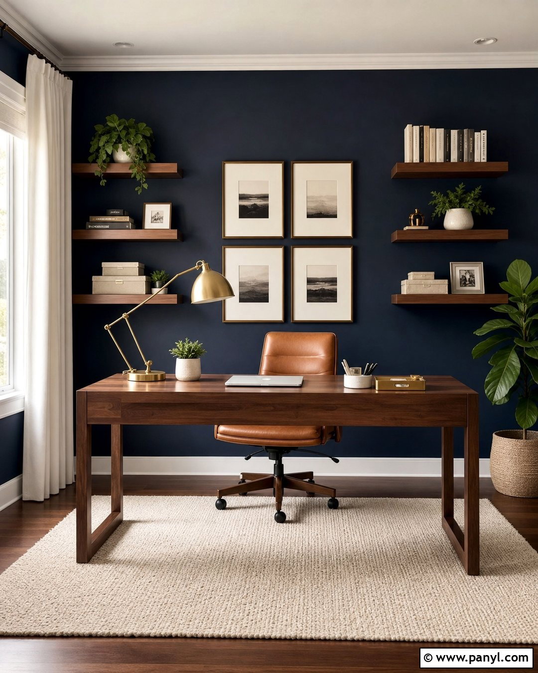 Navy Blue Home Office Accent Wall - 25 Accent Wall Navy Blue Ideas