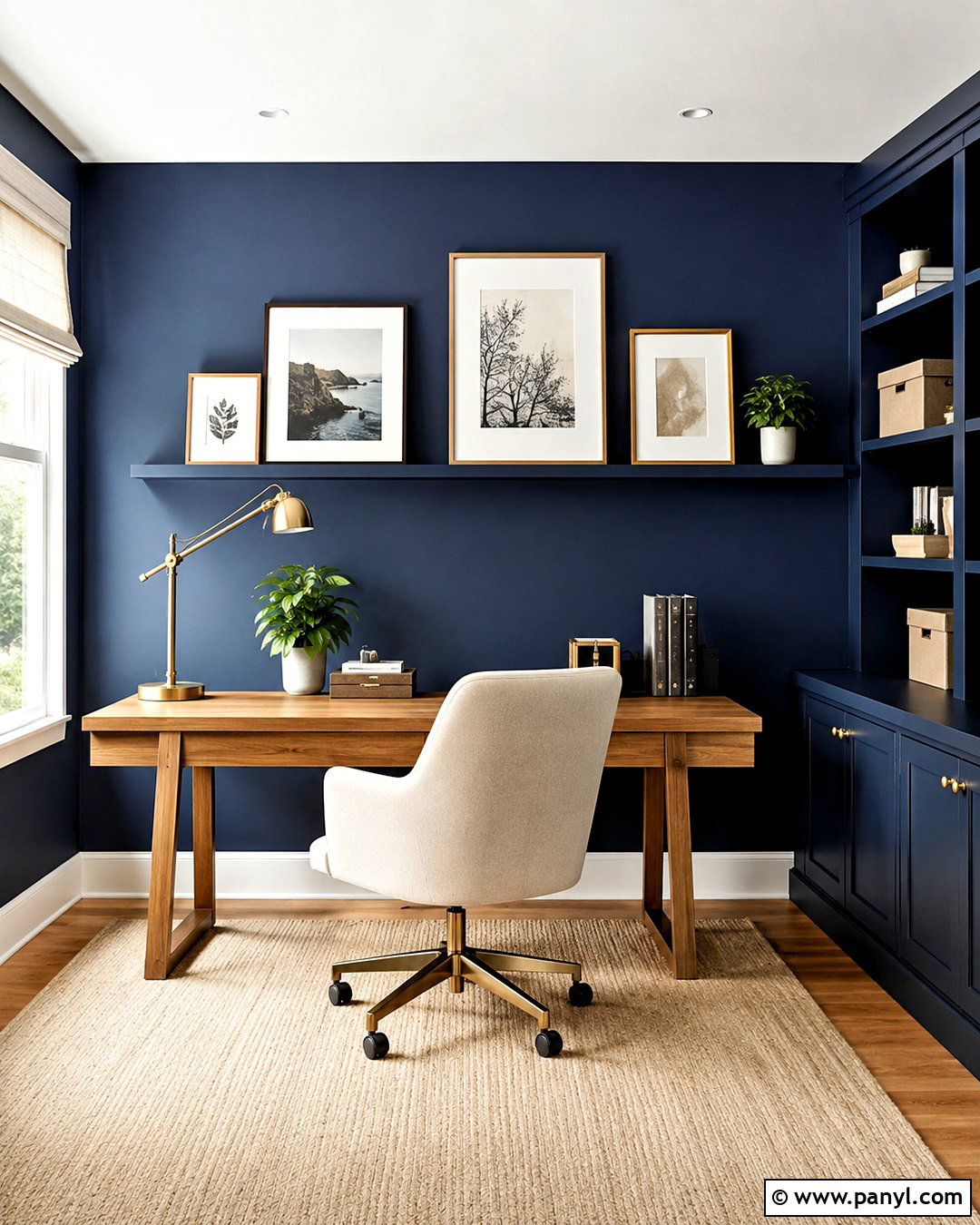 Navy Blue Home Office Wall - 20 navy blue wall decor ideas