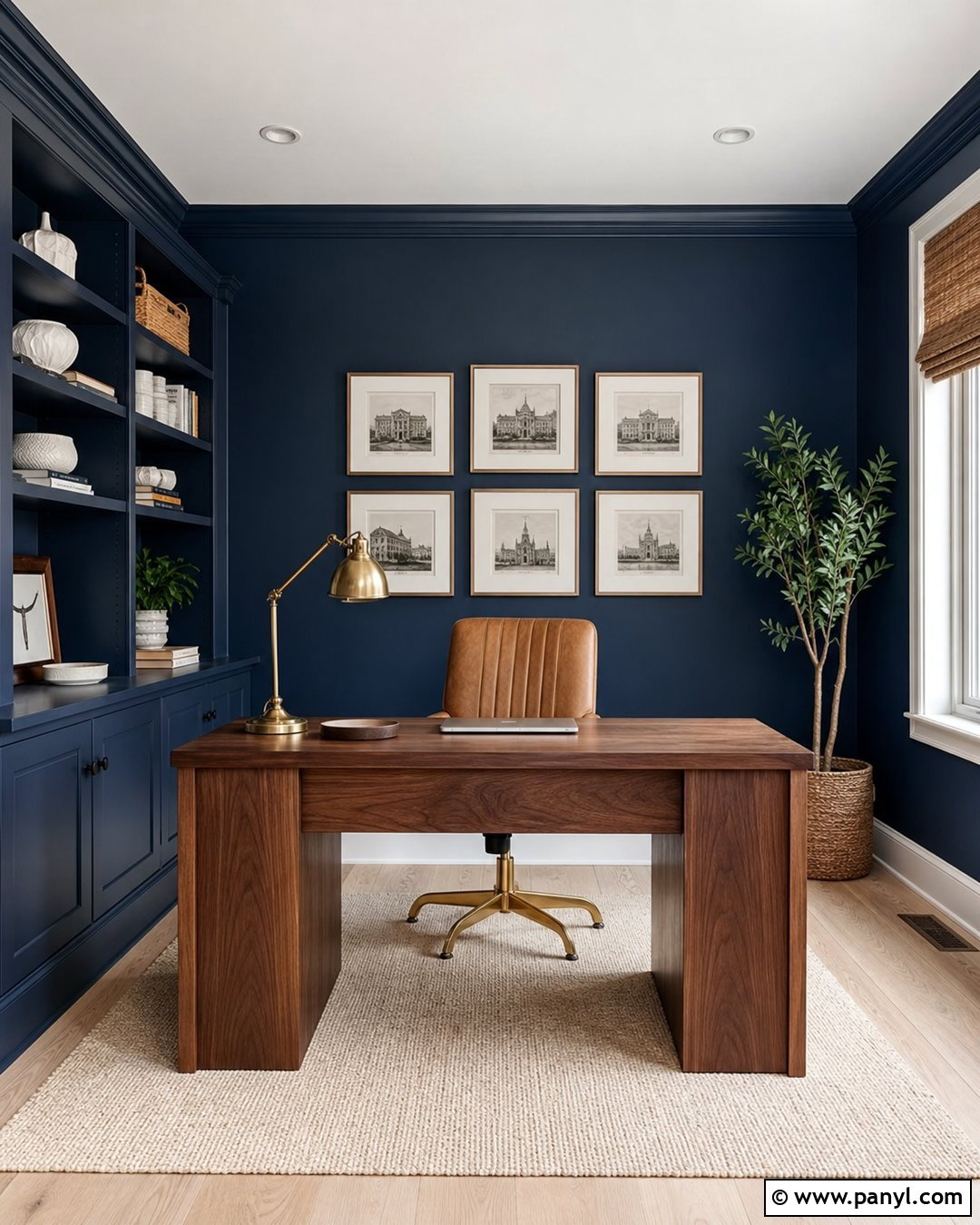 Navy Blue Home Office Walls - 25 Room Wall Paint Colors