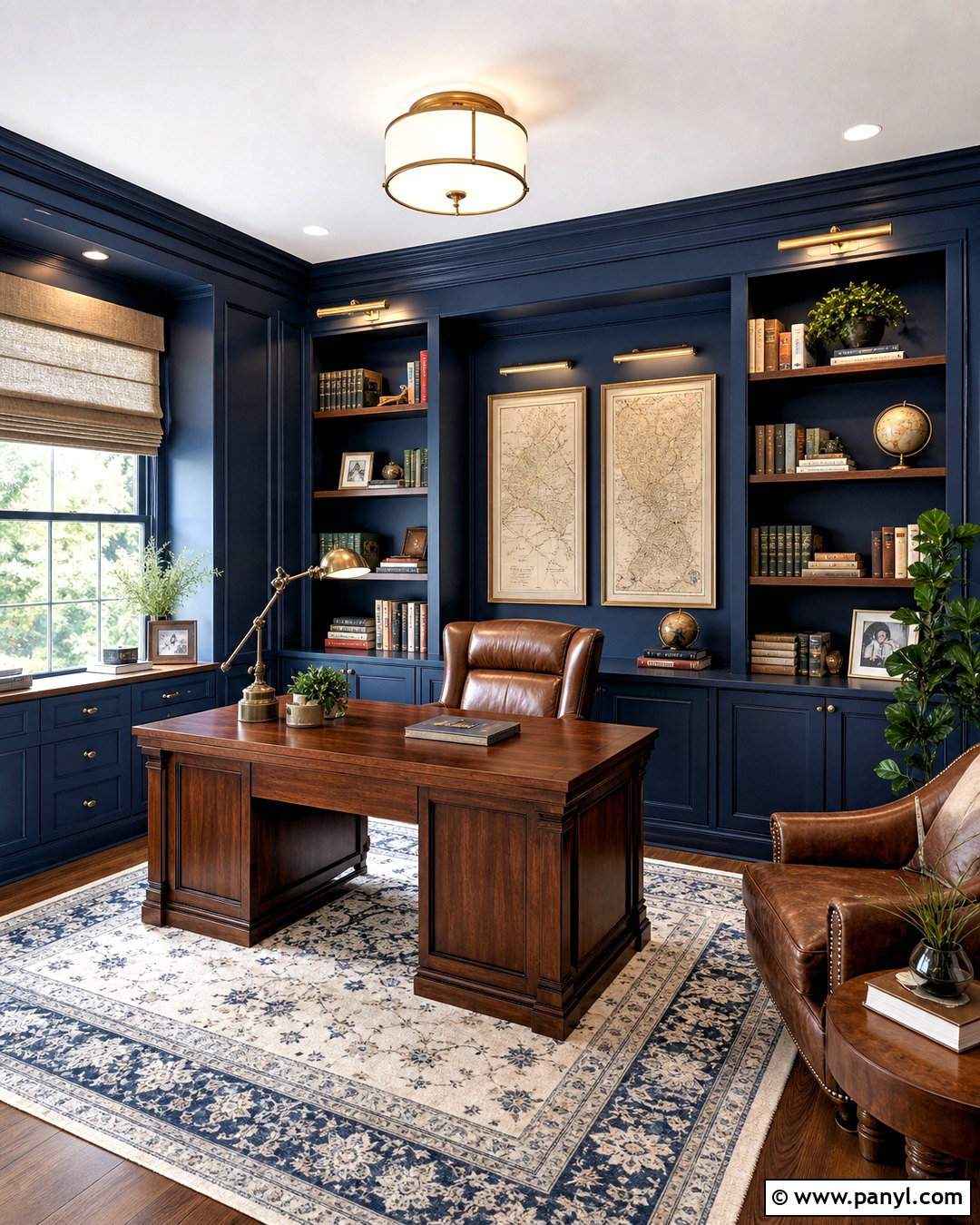 Navy Blue Home Office - 20 blue room design ideas