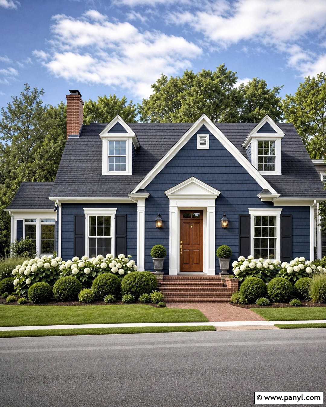 Navy Blue House Color With White Trim - 20 house color ideas