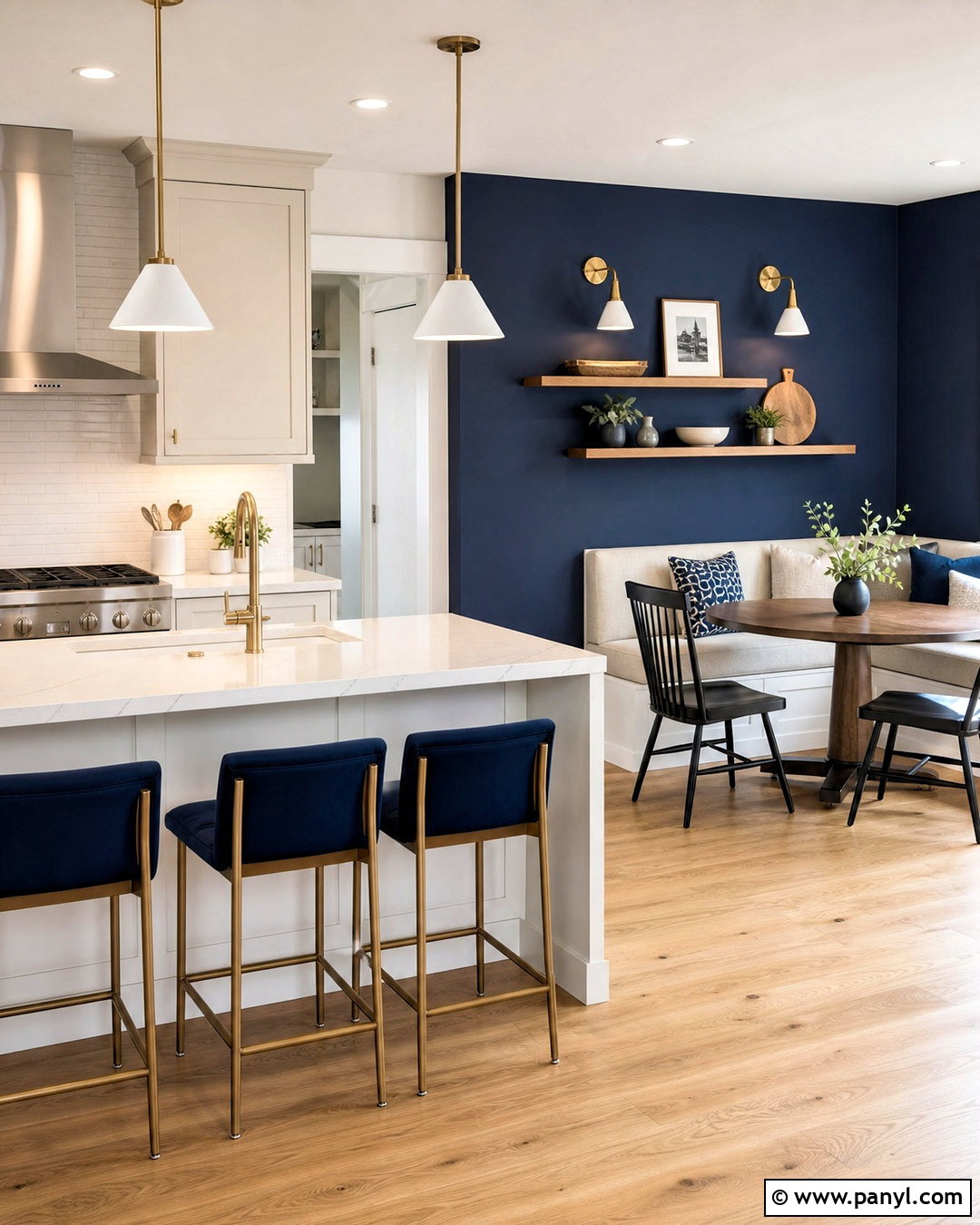 Navy Blue Kitchen Accent Wall - 20 kitchen paint color ideas for walls