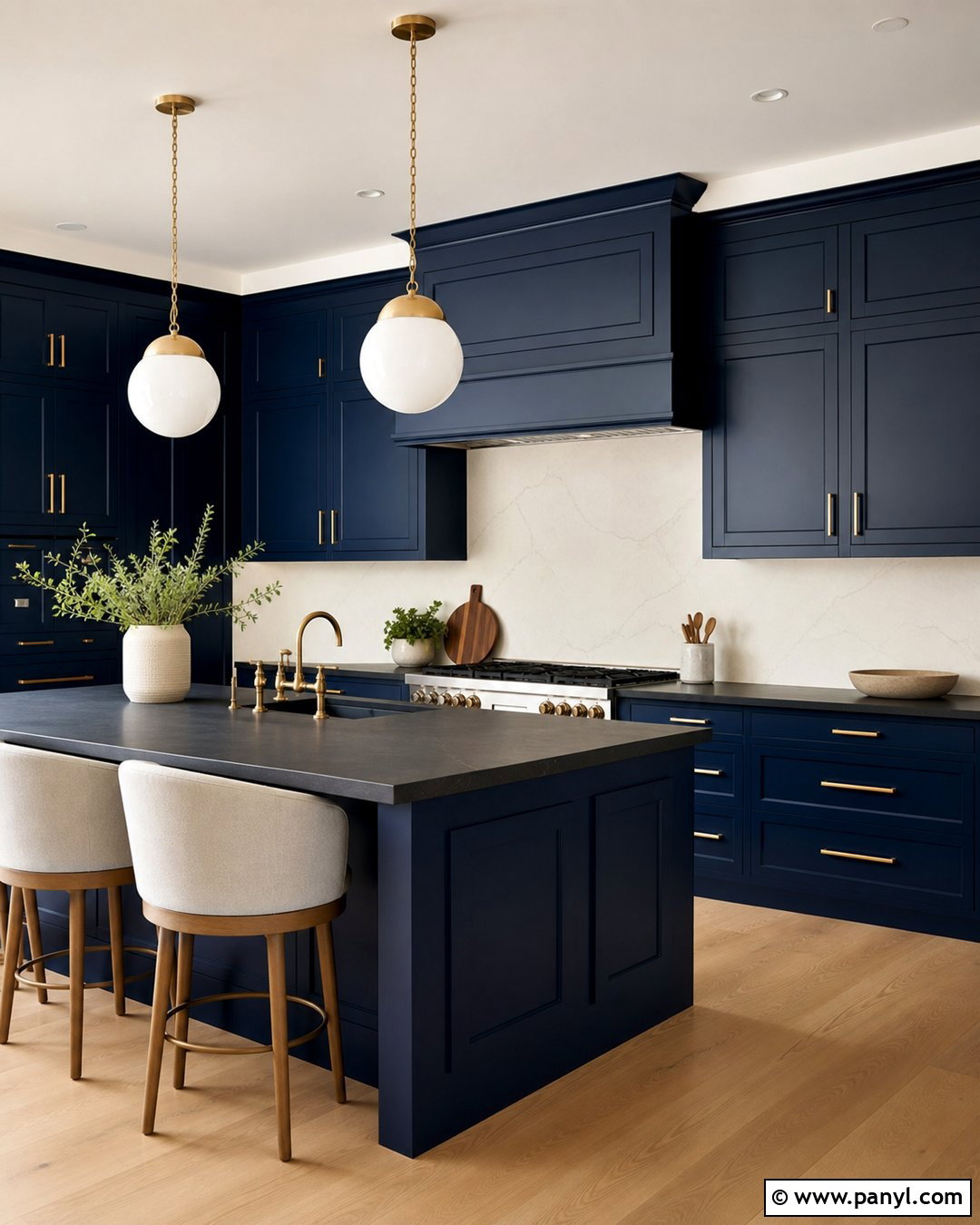 Navy Blue Kitchen Cabinets With Dark Countertops - 20 Kitchen Cabinet Paint Colors With Dark Countertops