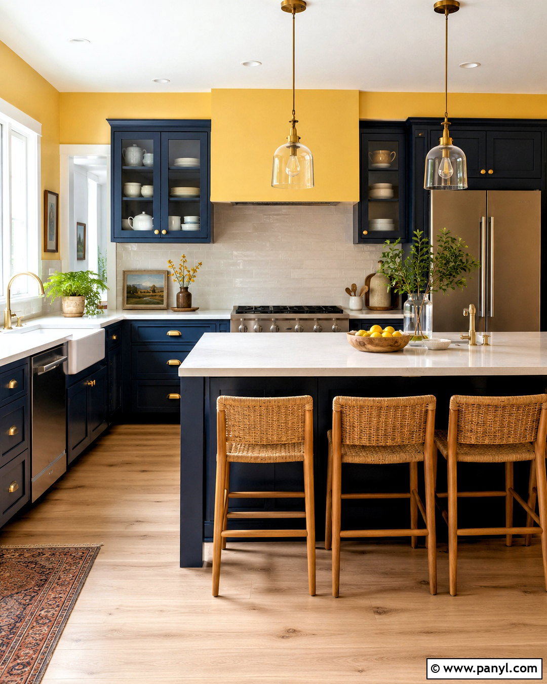 Navy Blue Kitchen Cabinets With Yellow Walls - 20 What Color Kitchen Cabinets Go With Yellow Walls