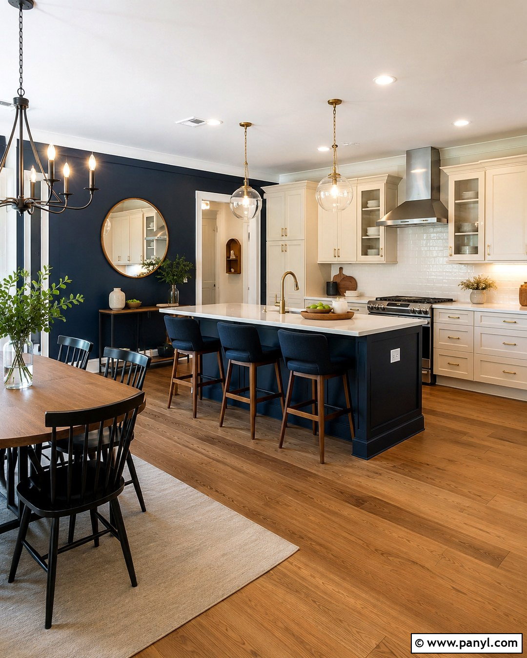 Navy Blue Kitchen Wall With Cream Cabinets - 20 Navy Blue And Cream Walls